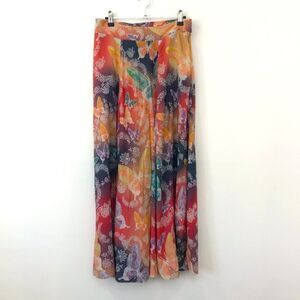 Soft Surroundings Jardin D’eau Full Maxi Skirt Butterfly Batik Watercolor Small